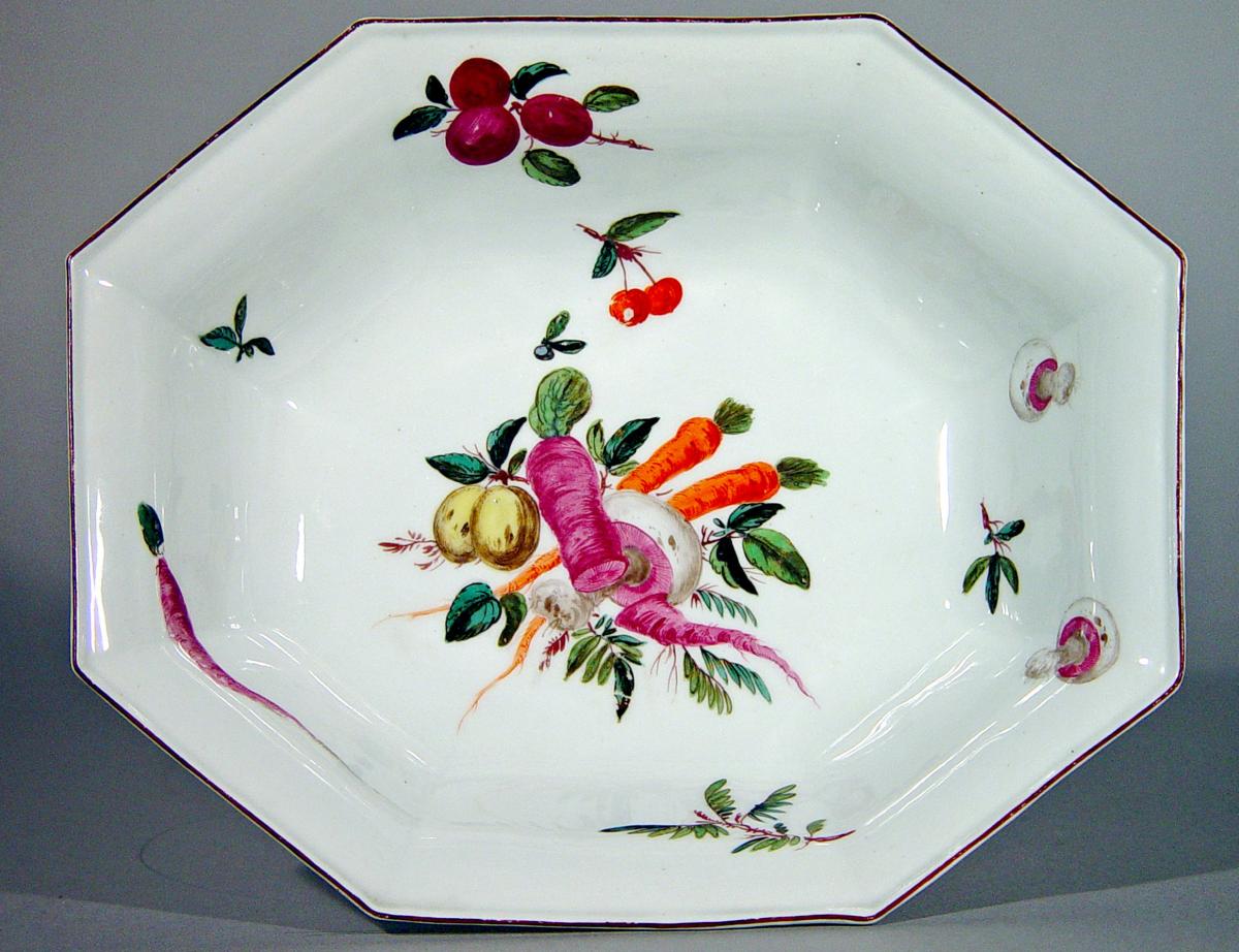Antique Chelsea Porcelain Vegetable Dishes, Brown Anchor, Circa 1758-60